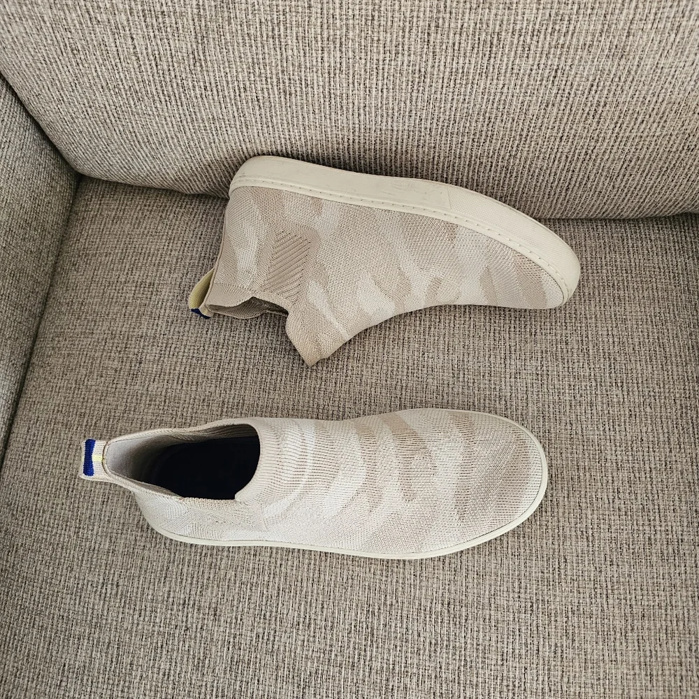 Rothy's Chelsea Boots High Top Sneakers in Sand Camo - Picture 3 of 8